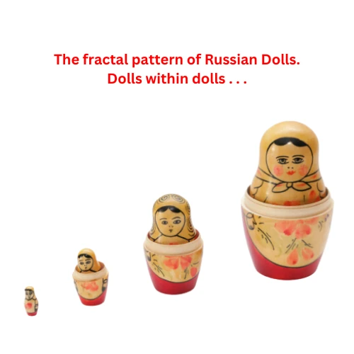 Russian nesting dolls (matryoshka) illustrating the self-similar fractal pattern