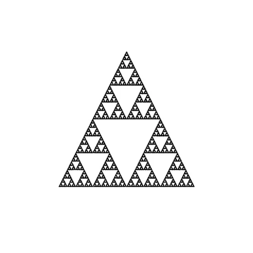 Sierpinski triangle fractal pattern showing triangles nested within triangles